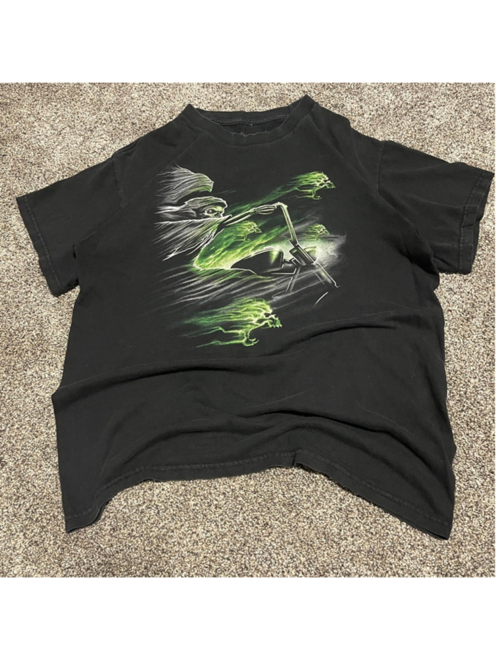 Vintage Marvel Ghost Rider T Shirt Tee M Black Motorcycle Skeleton Y2K